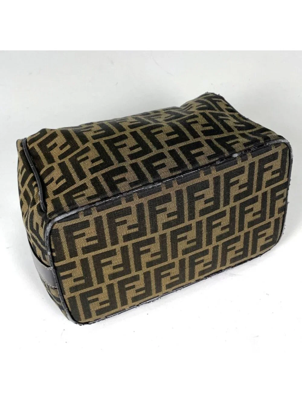 Fendi Handbag Zucca Pattern Vanity Bag Canvas Brown